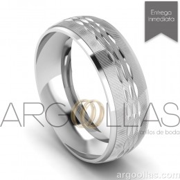 Argolla Clásica Oro 10K 6mm Diamantado (Oro Amarillo, Oro Blanco, Oro Rosa) MOD: 1
